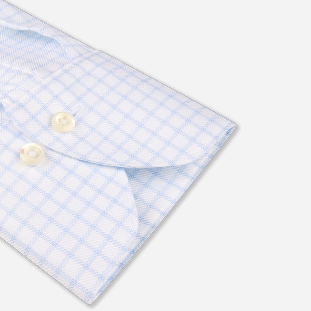 Slimline Shirt - White-Blue Check