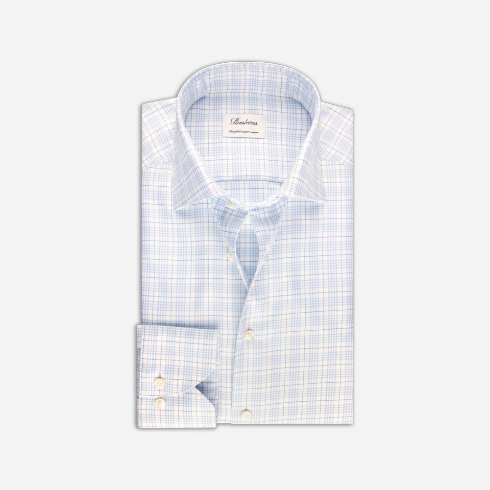 Fitted Body Shirt - Blue Check