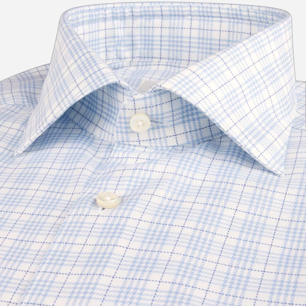 Fitted Body Shirt - Blue Check