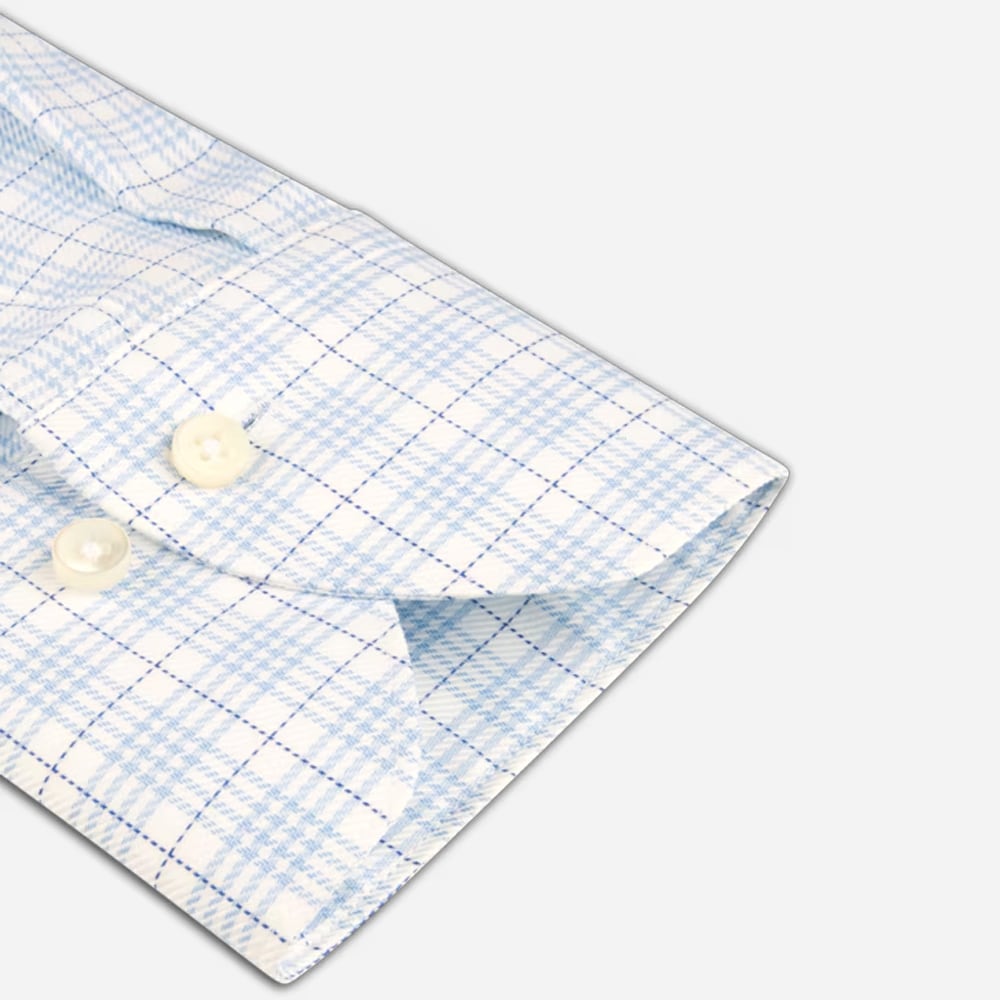 Fitted Body Shirt - Blue Check