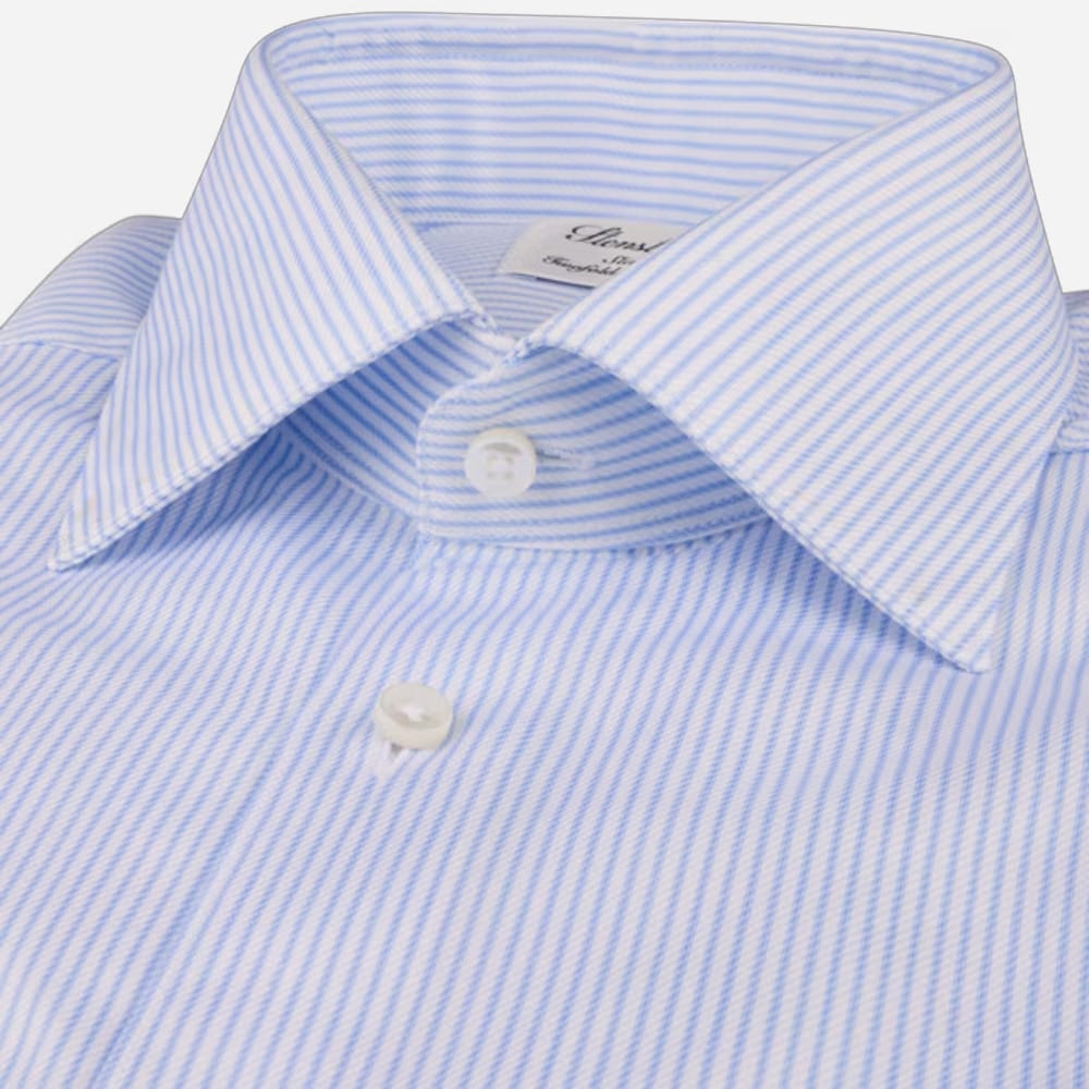 Fitted Body Shirt - Blue-White Stripes