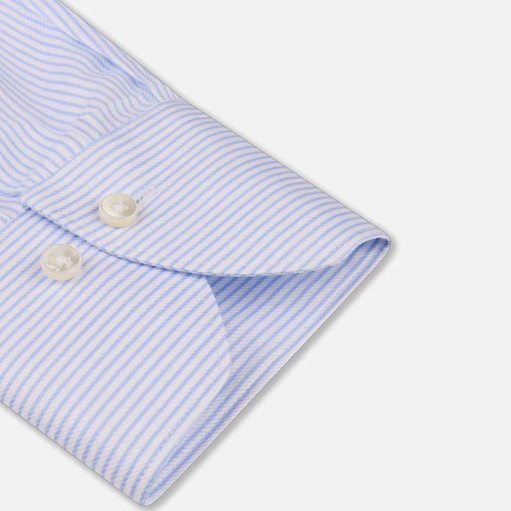 Fitted Body Shirt - Blue-White Stripes