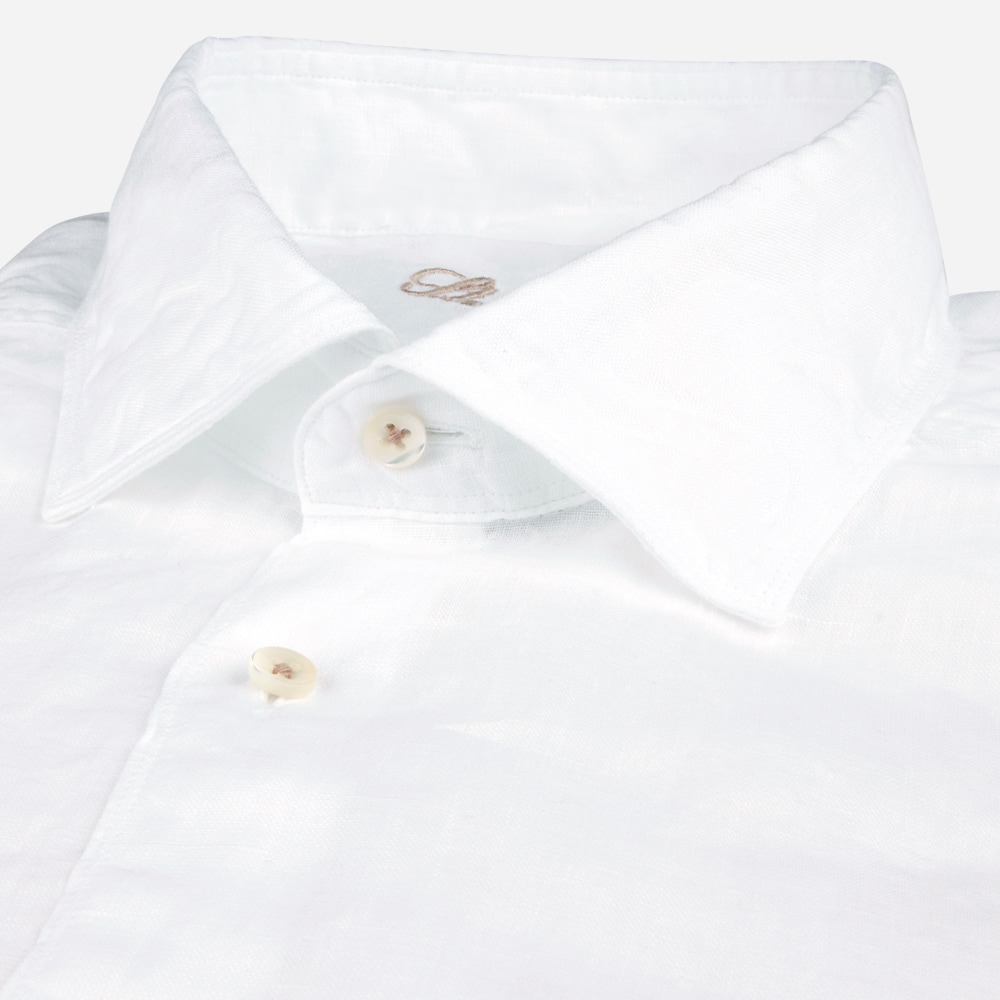 Slimline Linen Shirt - White