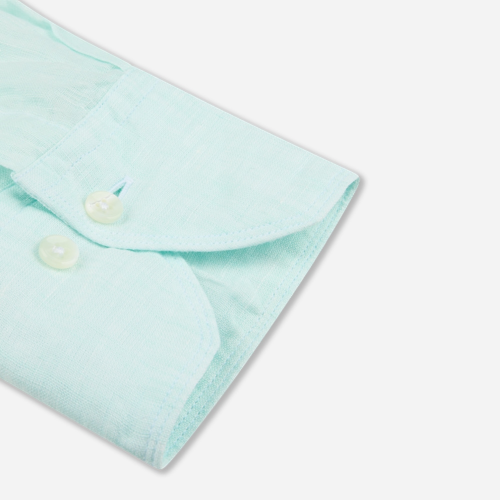 Slimline Linen Shirt - Light Aqua
