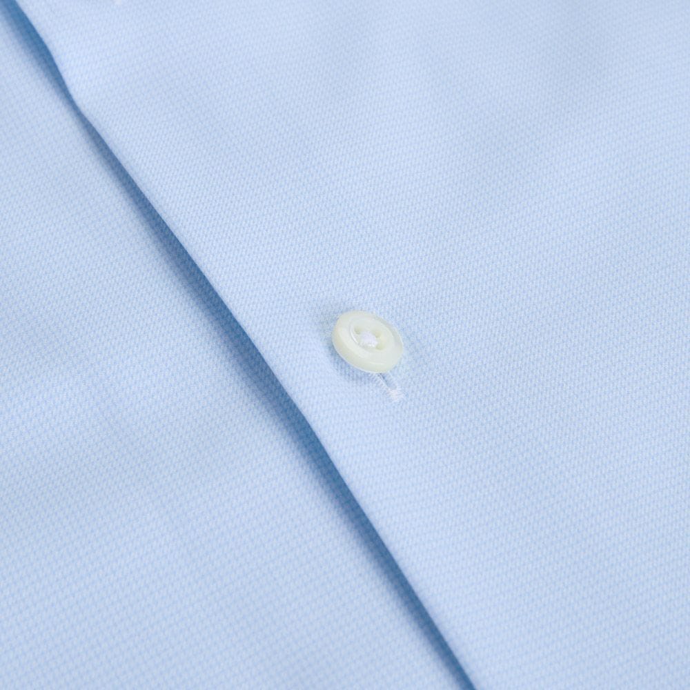 Fitted Body Shirt - Light Blue Check