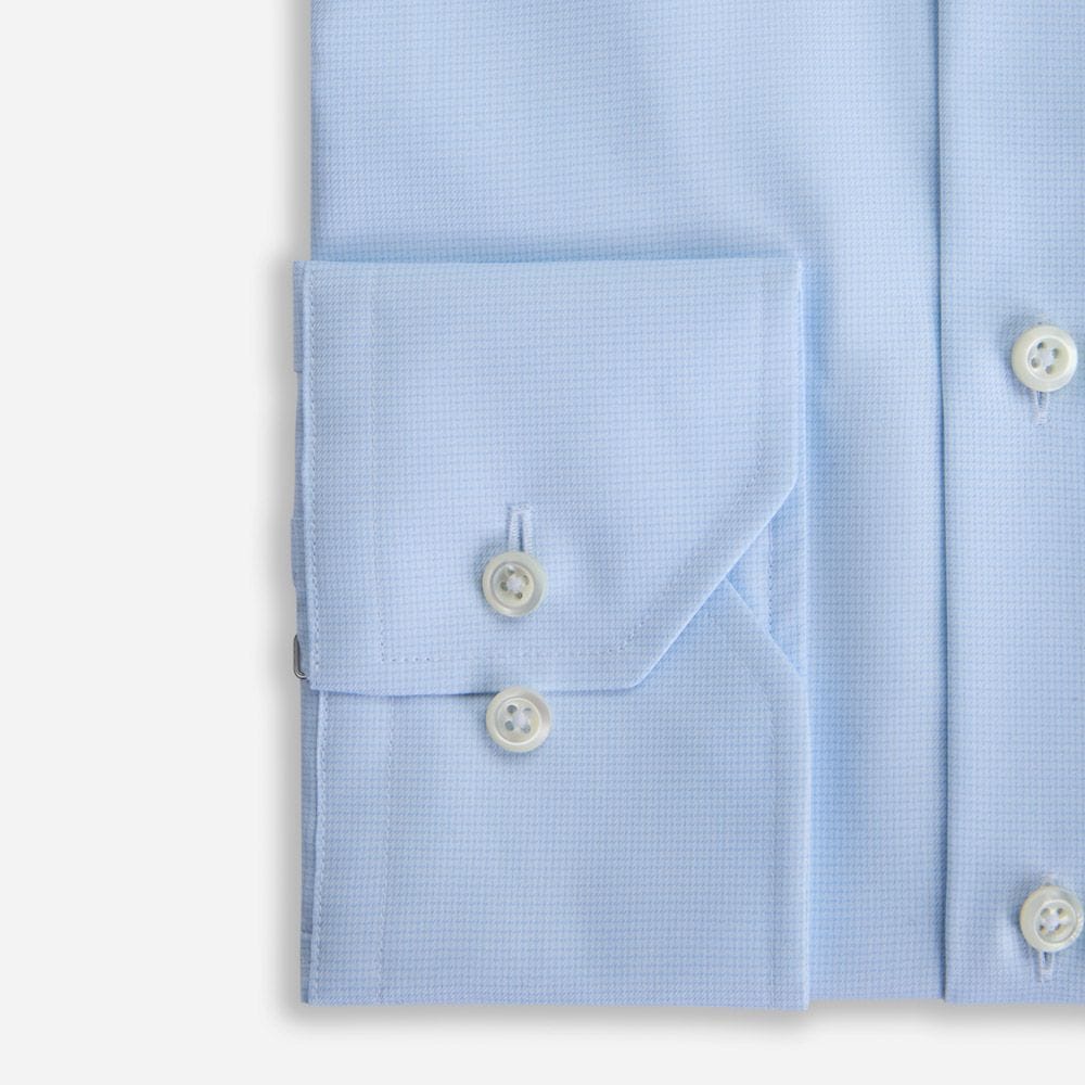 Fitted Body Shirt - Light Blue Check