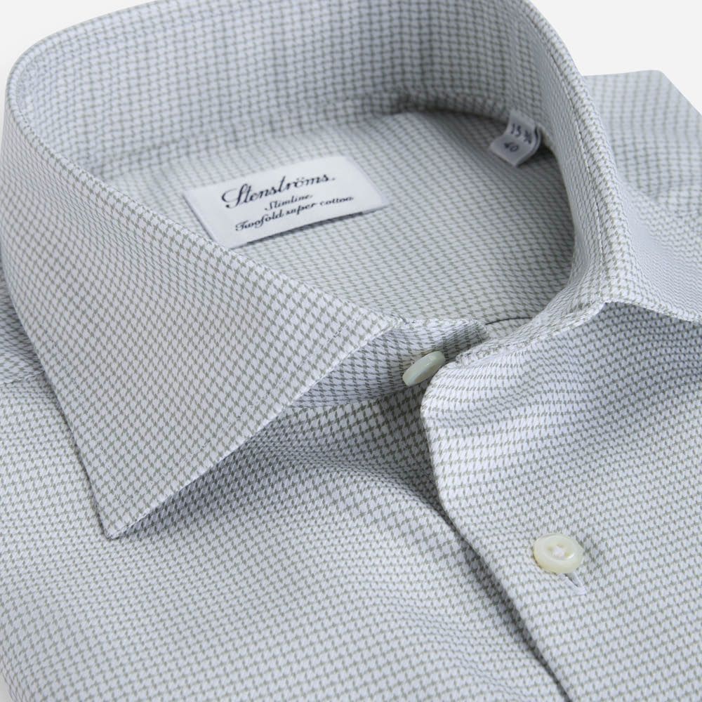 Fitted Body Shirt - Light Green Check