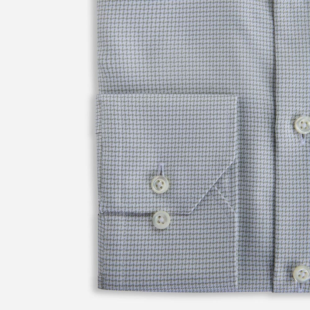 Fitted Body Shirt - Light Green Check