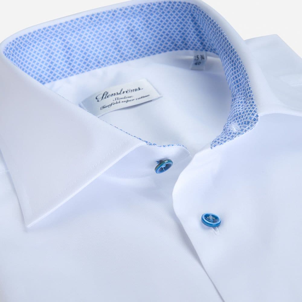 Fitted Body Contrast Shirt - White