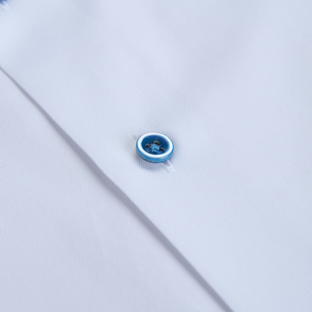 Fitted Body Contrast Shirt - White
