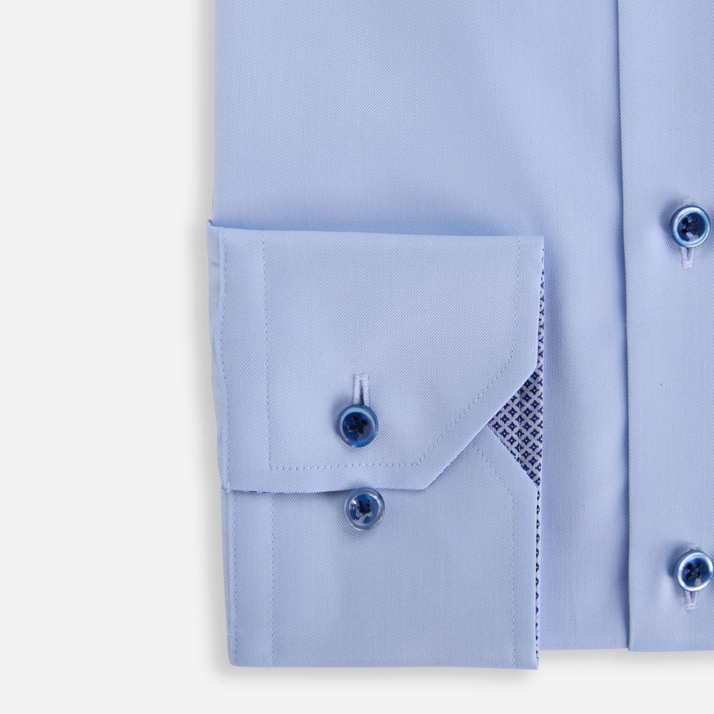 Fitted Body Contrast Shirt - Light Blue