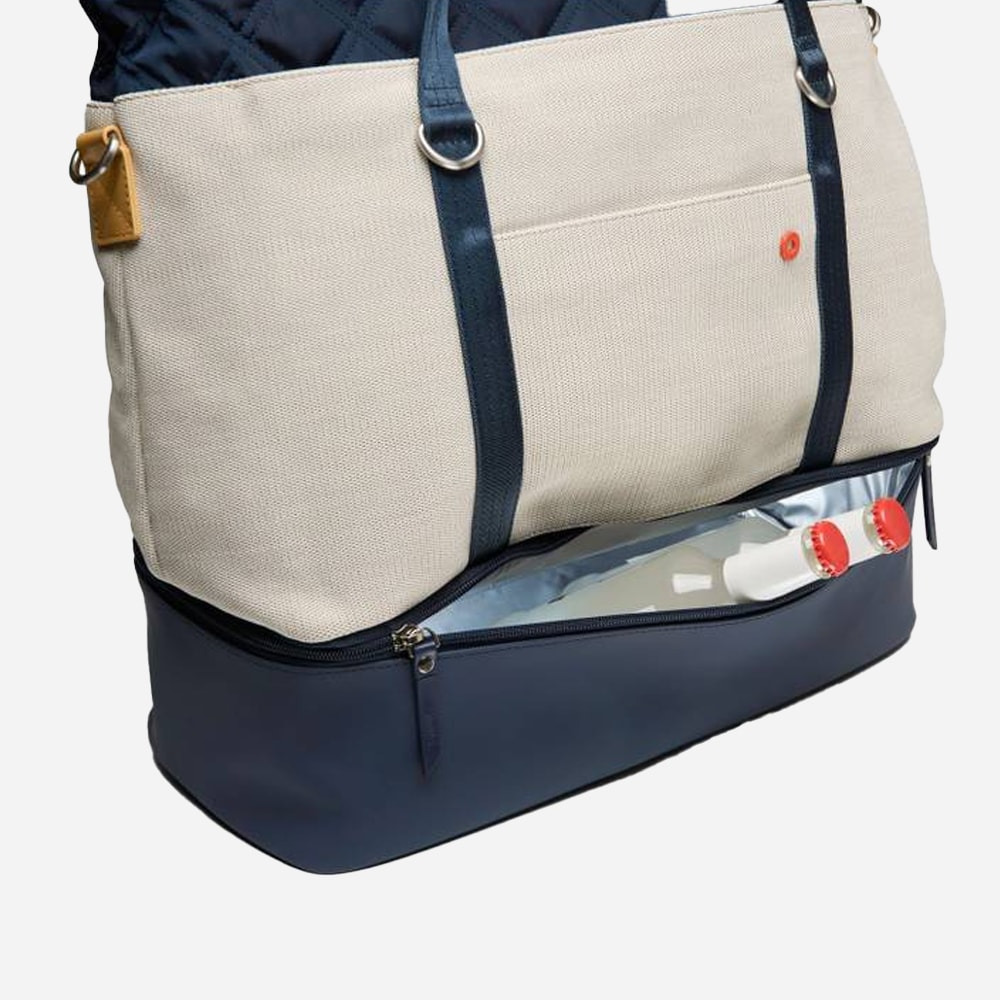 Travel Tote Knit - Navy/Sand