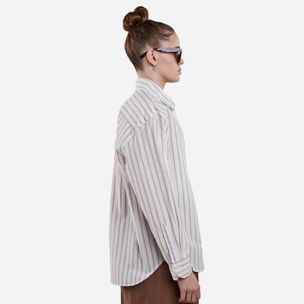 Jackie Shirt - Beige Stripes