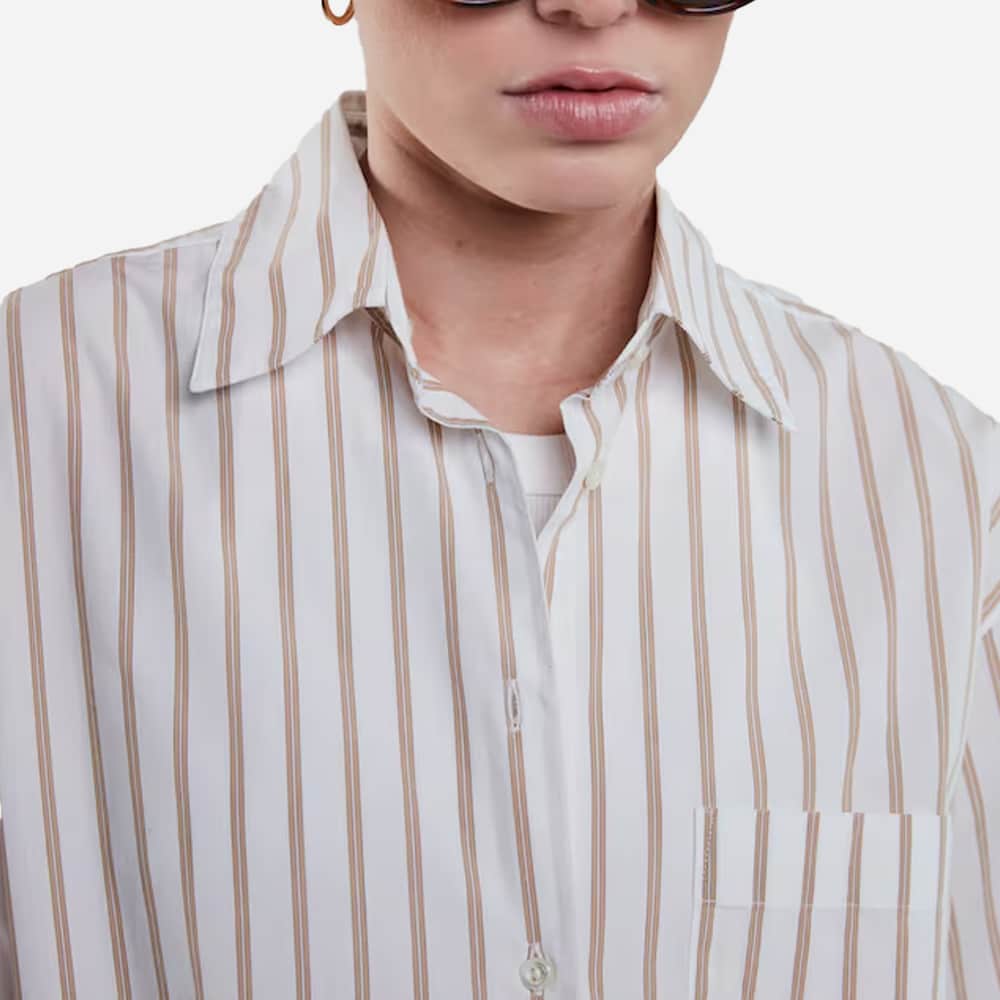 Jackie Shirt - Beige Stripes