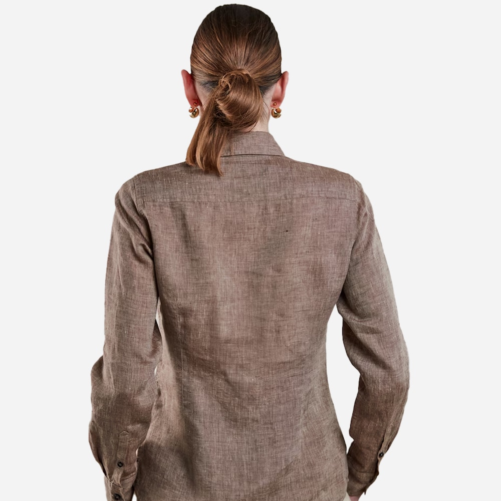 Sofie Linen Shirt - Light Brown