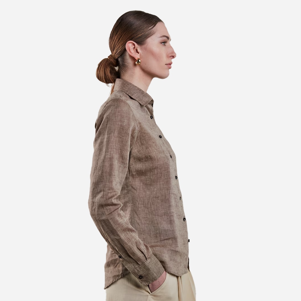 Sofie Linen Shirt - Light Brown