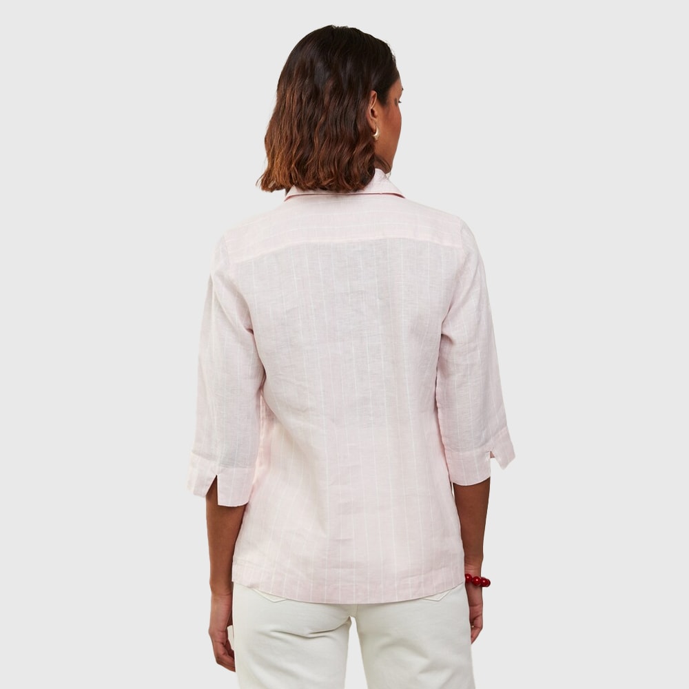 Stella Popover Shirt - Light Pink Stripes