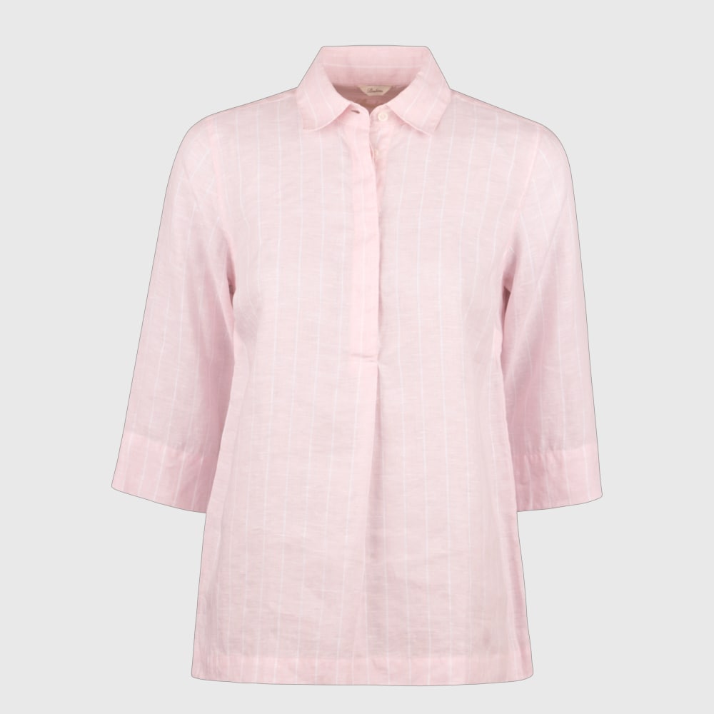 Stella Popover Shirt - Light Pink Stripes