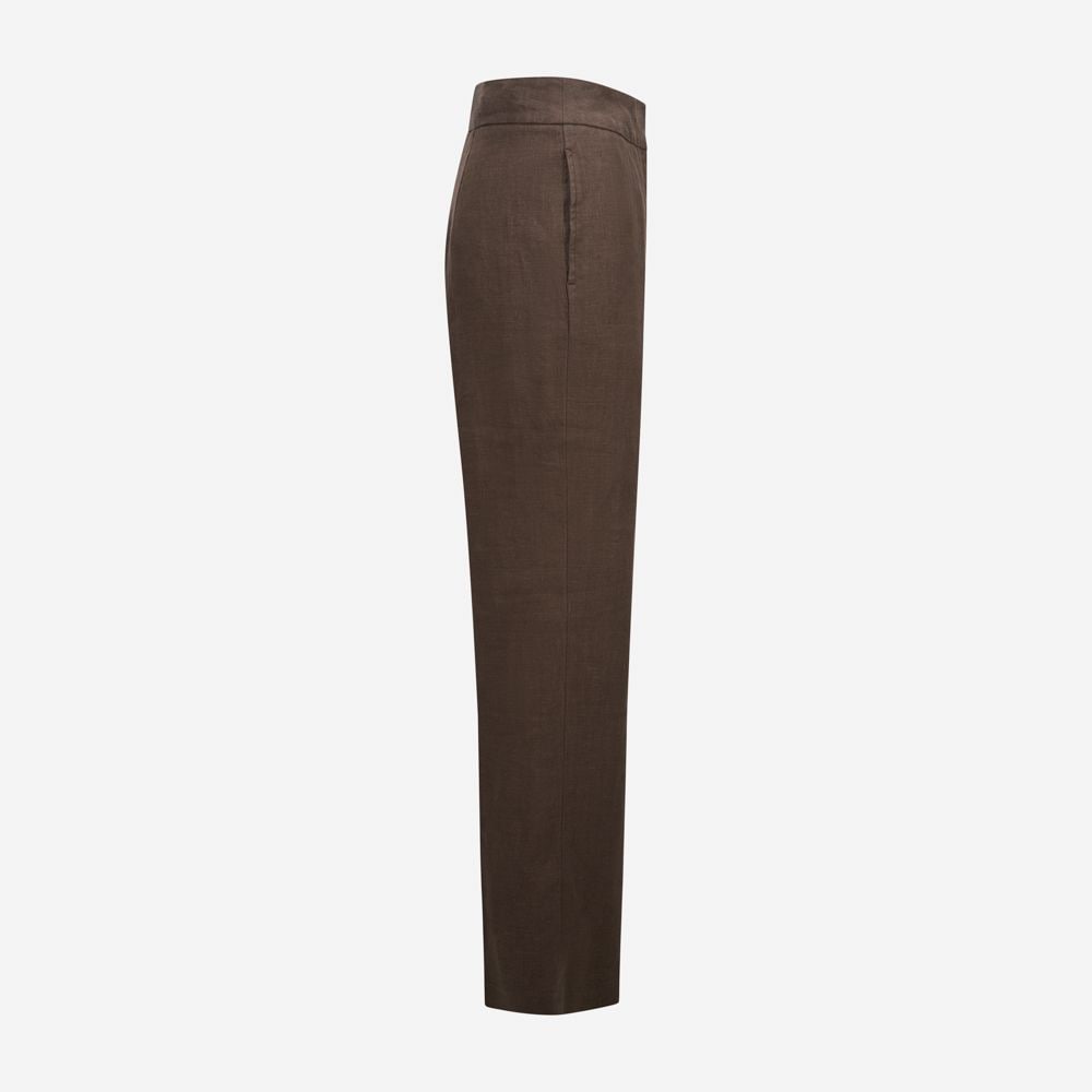 Jayda Linen Pants - Dark Brown