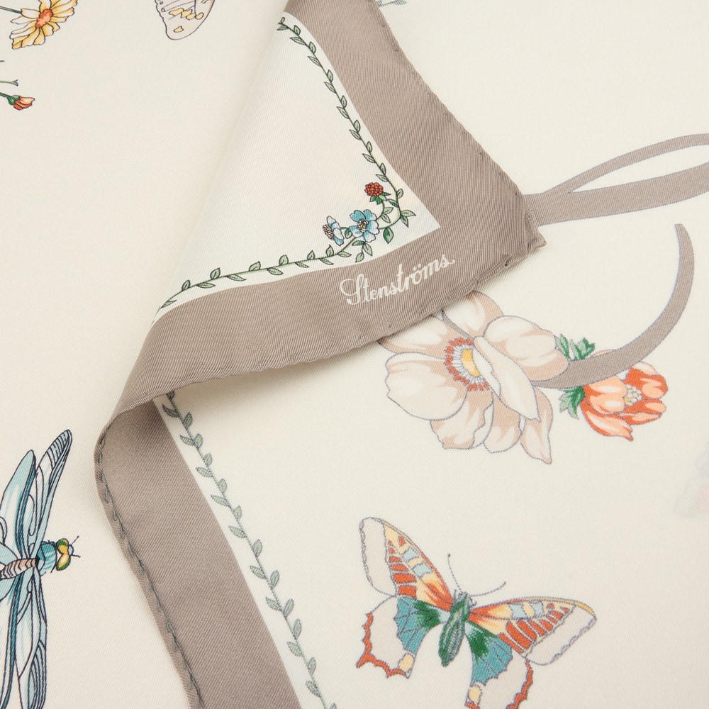 Silk Scarf 67x67 - Offwhite Pattern