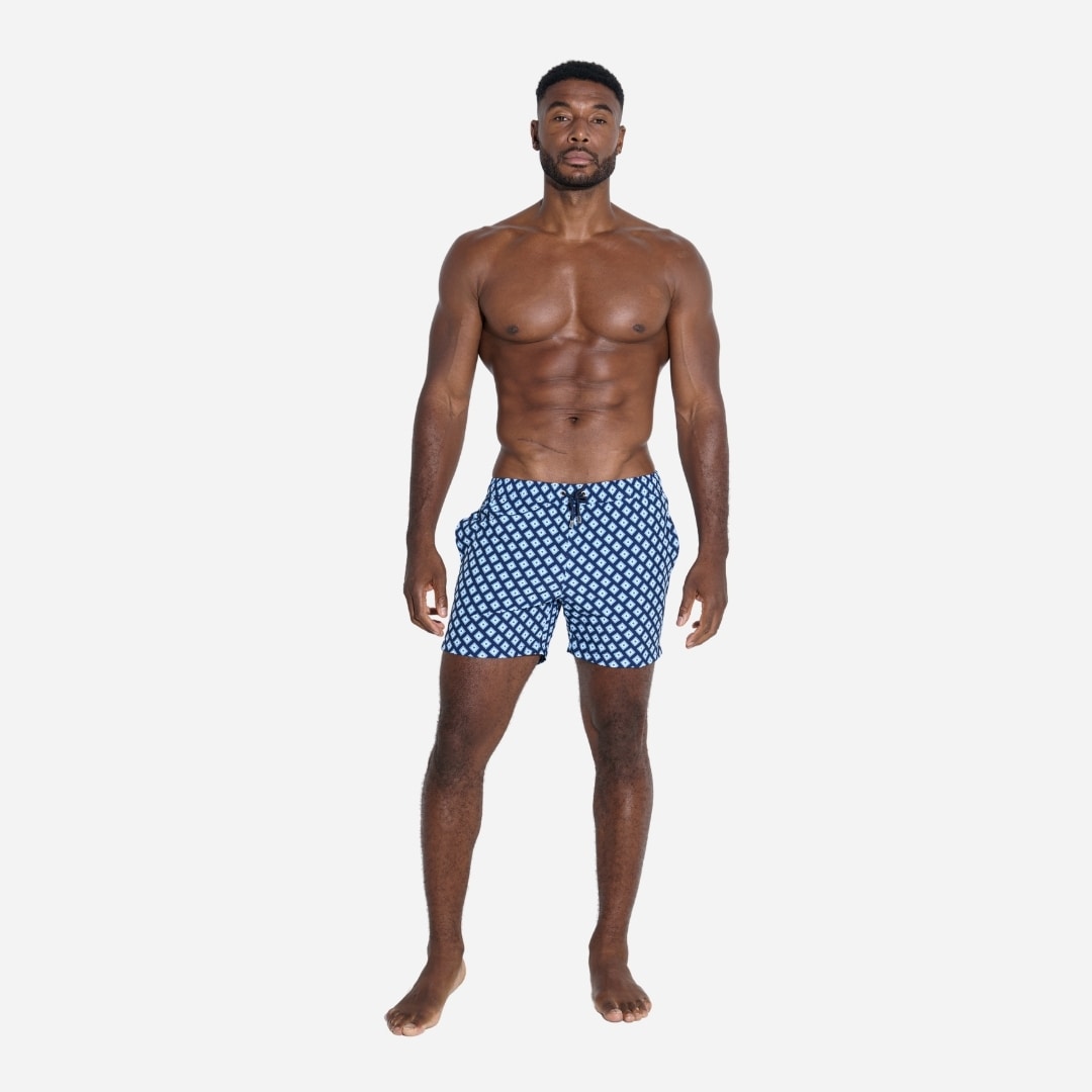 Classic Squares Swimshorts - Navy