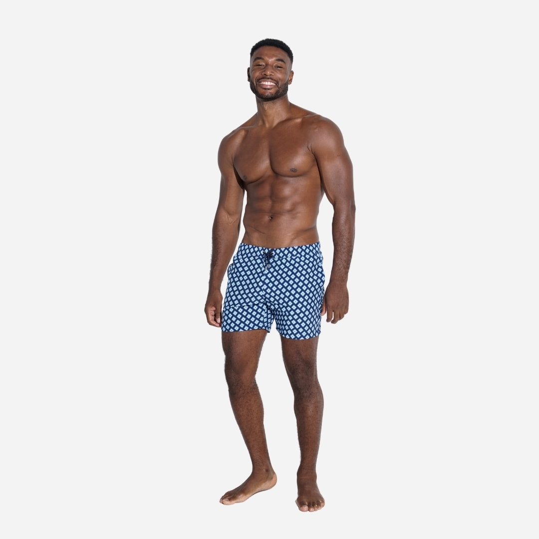 Classic Squares Swimshorts - Navy