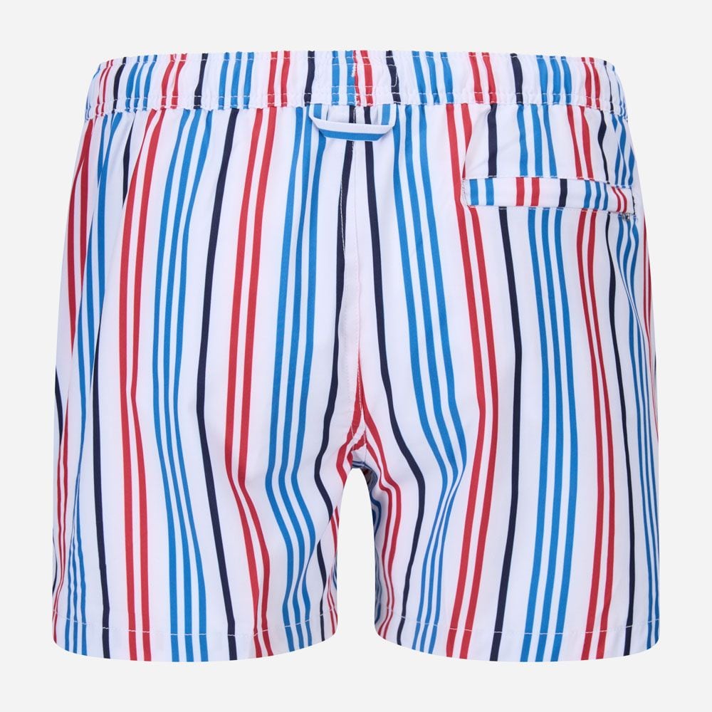 Classic Pinstripe Swimshorts - White-Blue-Red