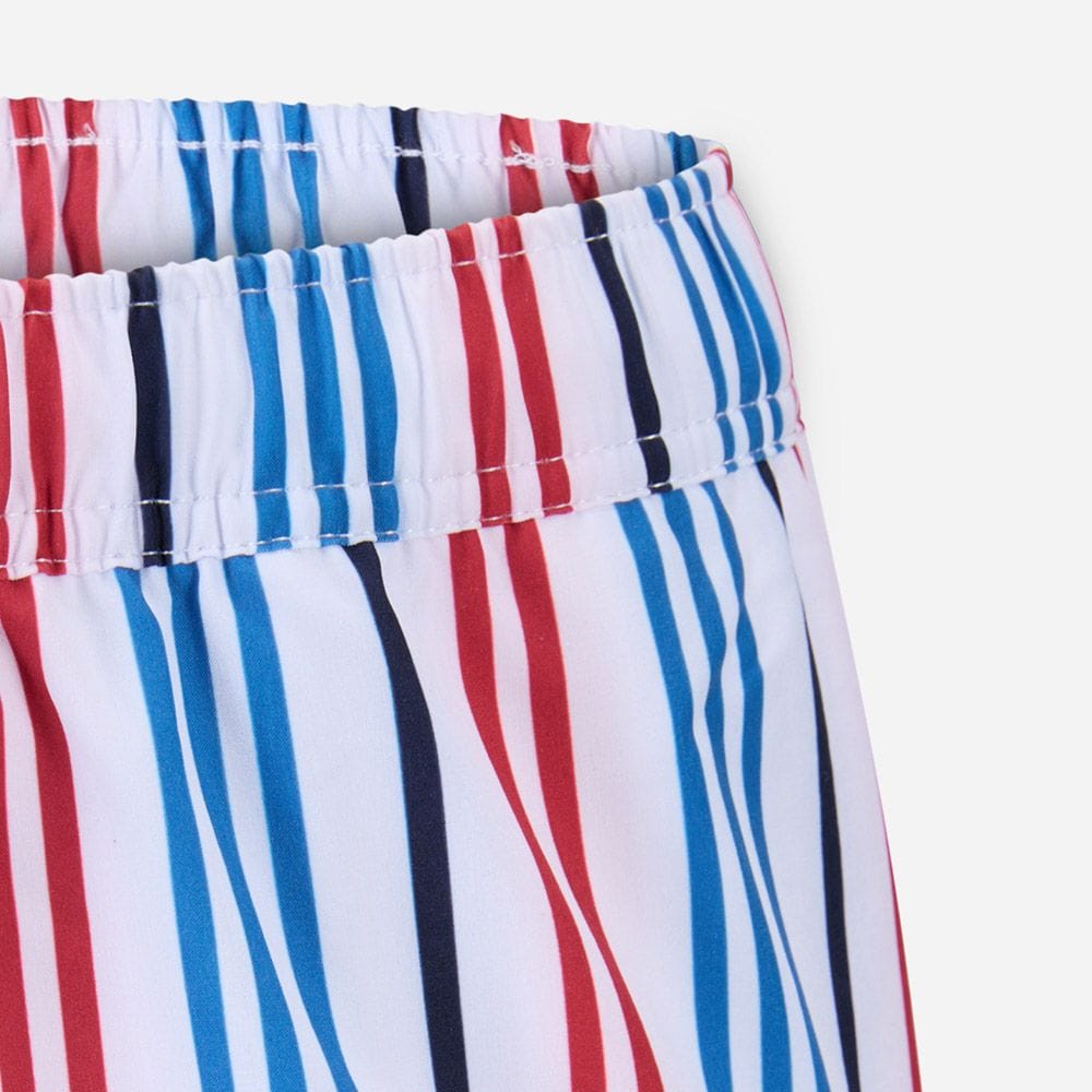 Classic Pinstripe Swimshorts - White-Blue-Red