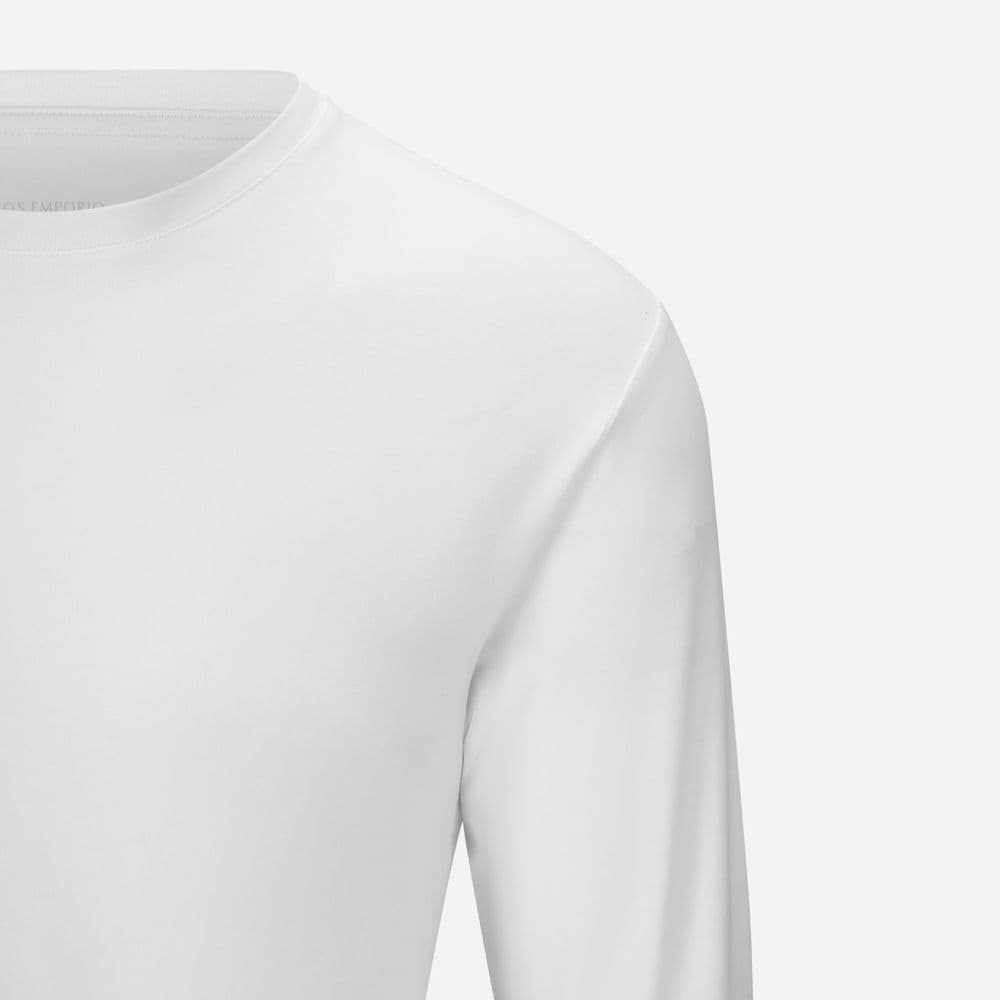 Bamboo-Cotton Longsleeve Tee - White