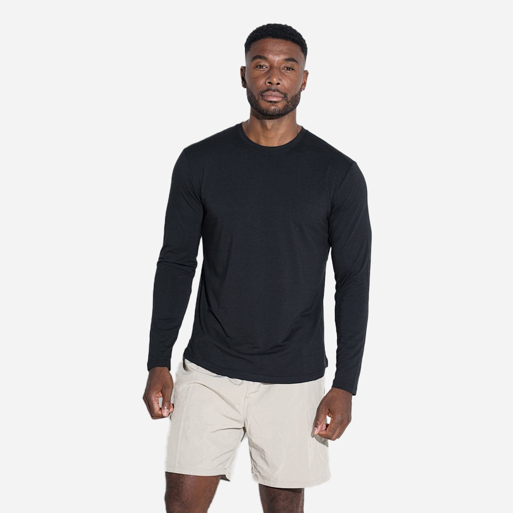 Bamboo-Cotton Longsleeve Tee - Black