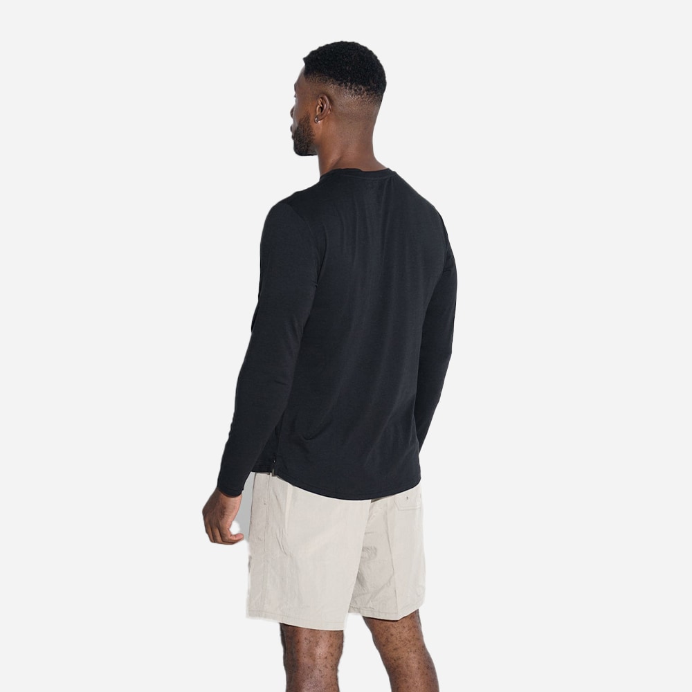 Bamboo-Cotton Longsleeve Tee - Black