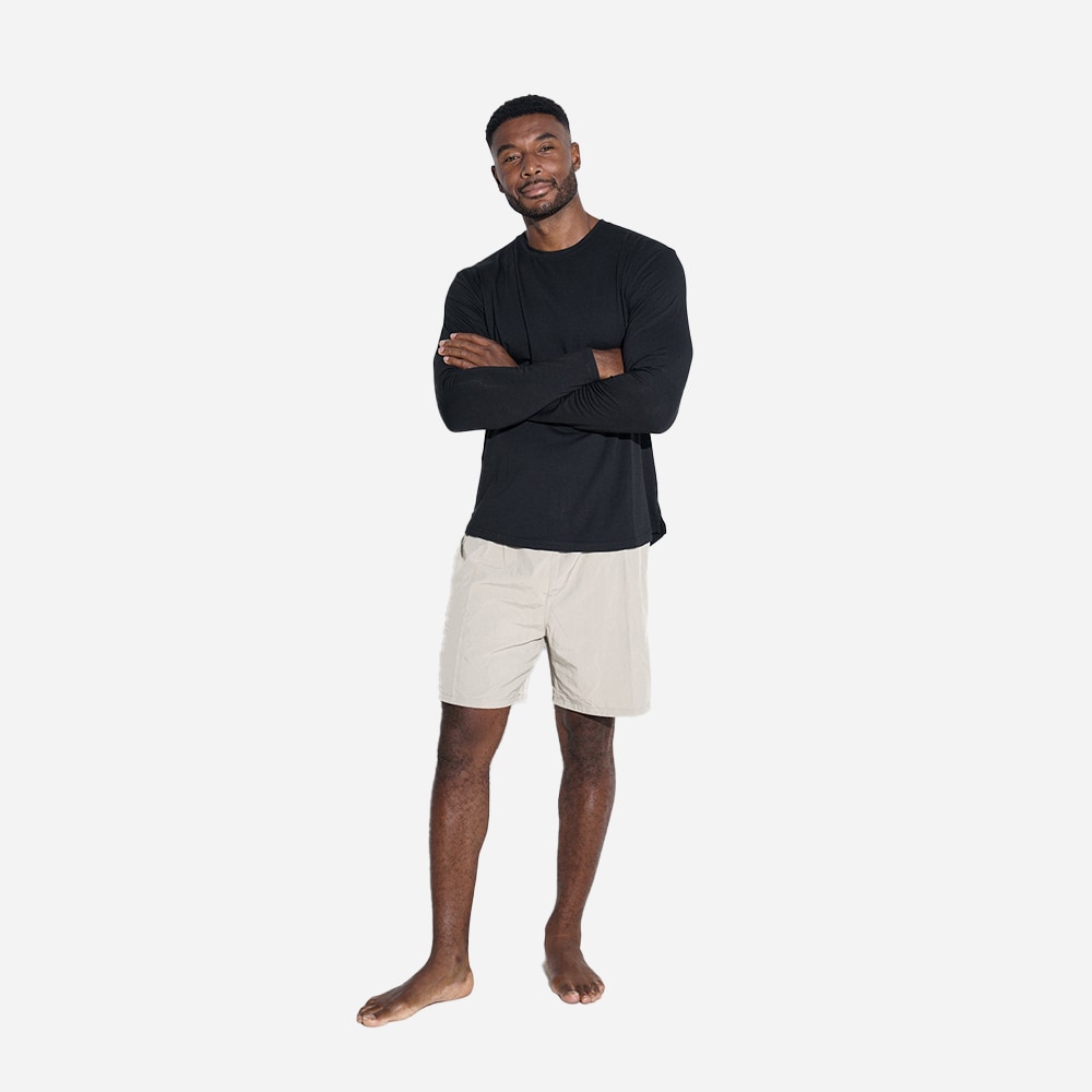 Bamboo-Cotton Longsleeve Tee - Black