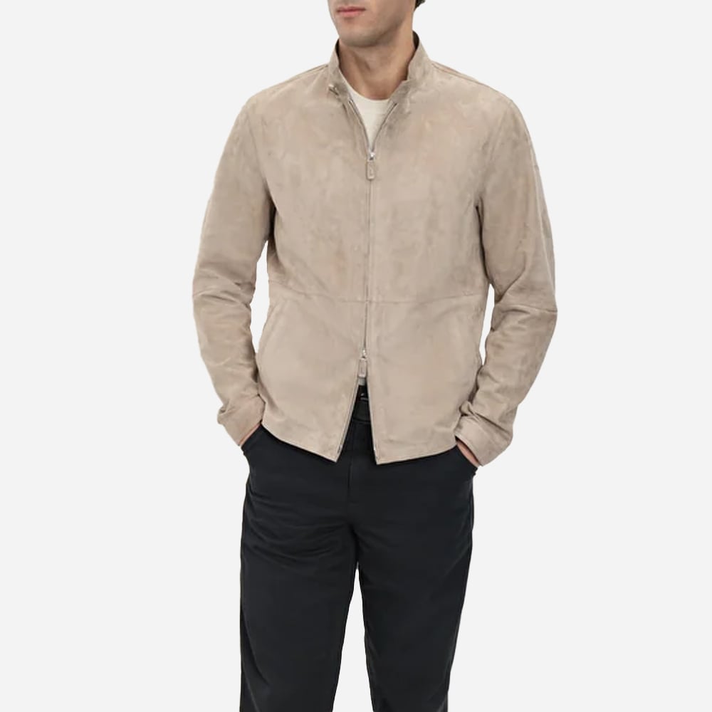 Barcelona Suede Jacket - Suedddeoil Topo
