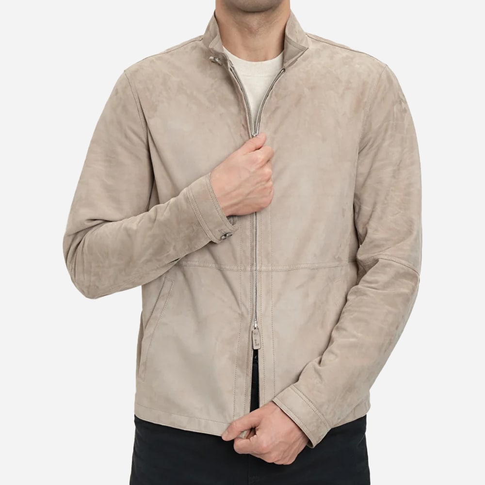 Barcelona Suede Jacket - Suedddeoil Topo