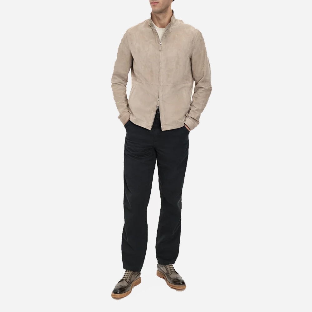 Barcelona Suede Jacket - Suedddeoil Topo