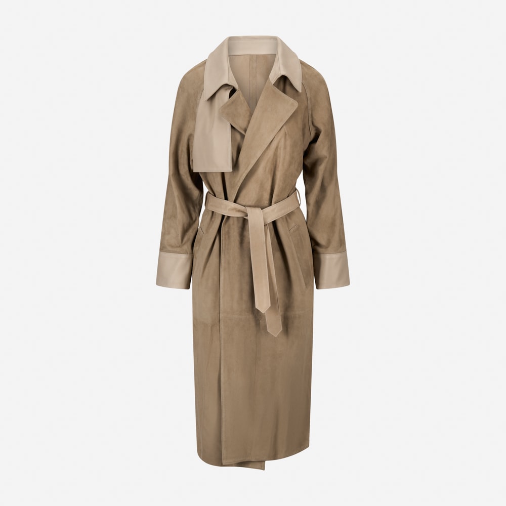Barcelona Suede Trenchcoat - Suedde Vison