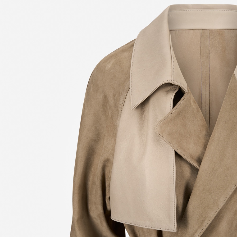 Barcelona Suede Trenchcoat - Suedde Vison