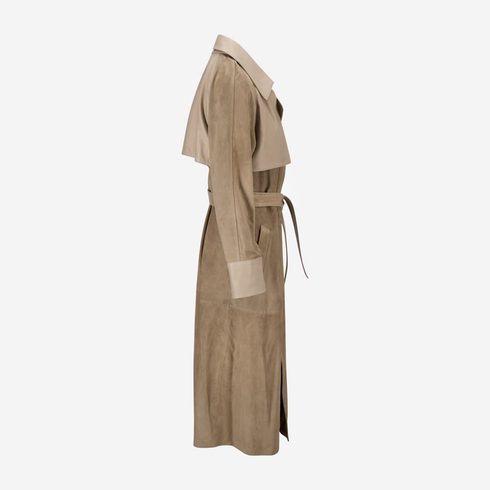 Barcelona Suede Trenchcoat - Suedde Vison