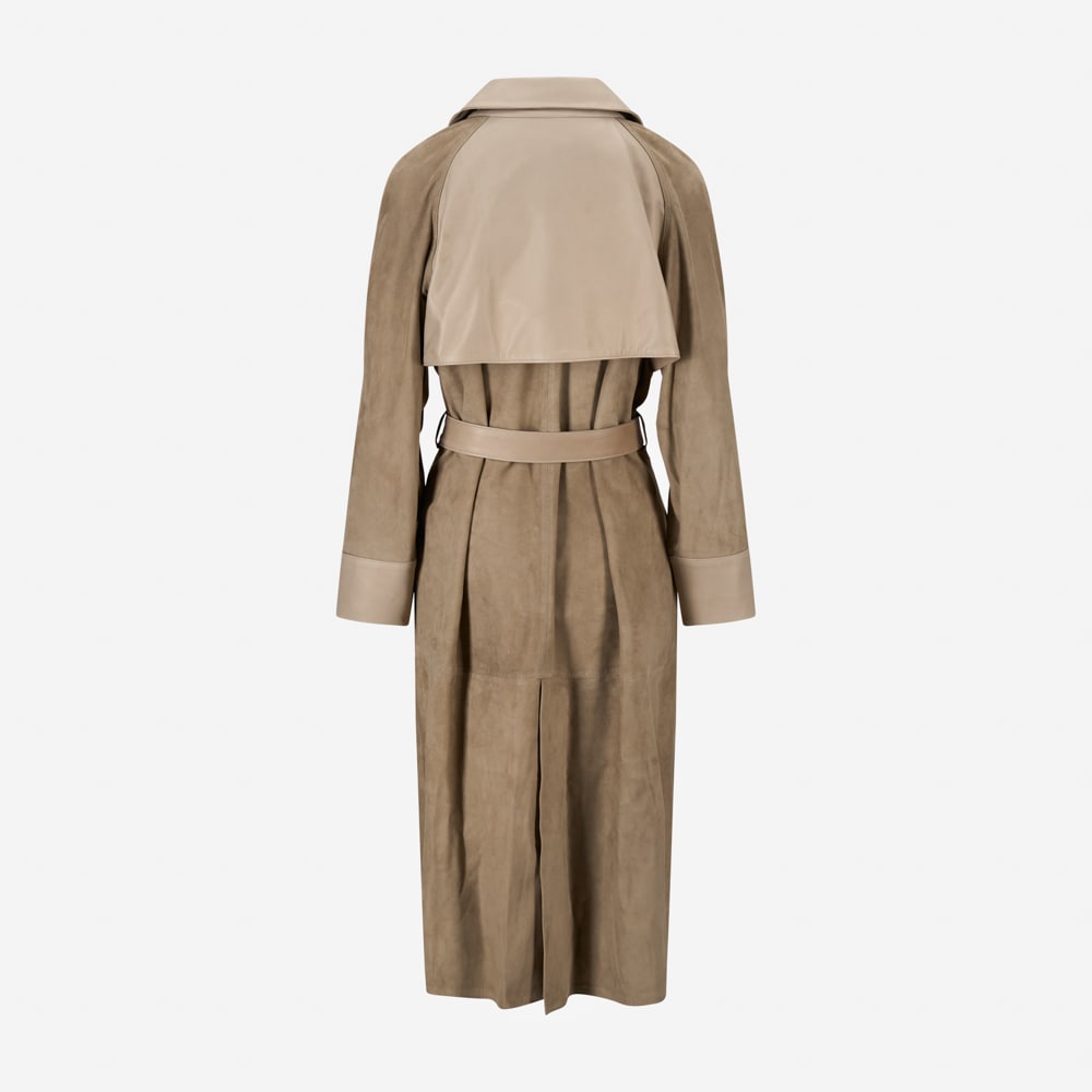 Barcelona Suede Trenchcoat - Suedde Vison