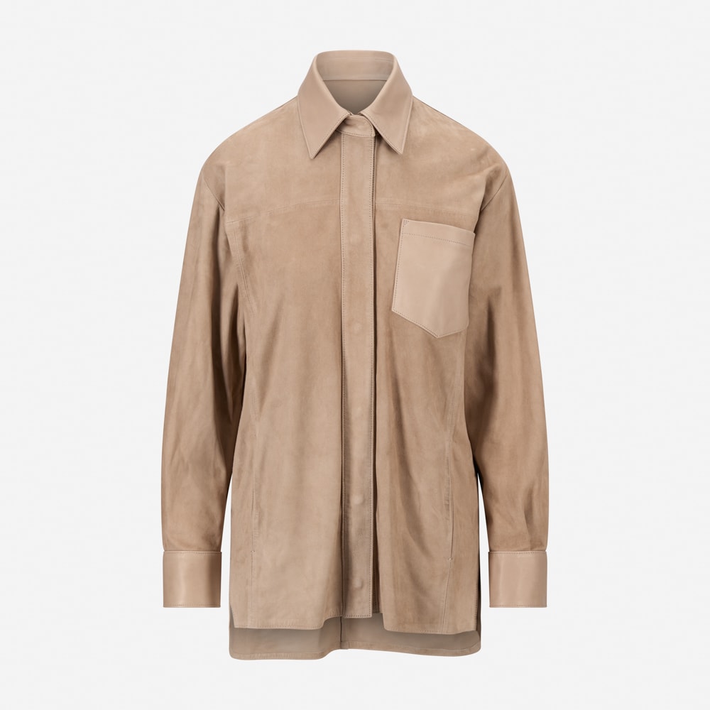 Barcelina Suede Overshirt - Suedde Topo