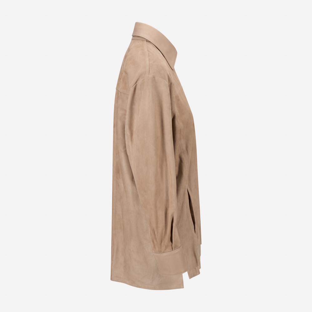 Barcelina Suede Overshirt - Suedde Topo