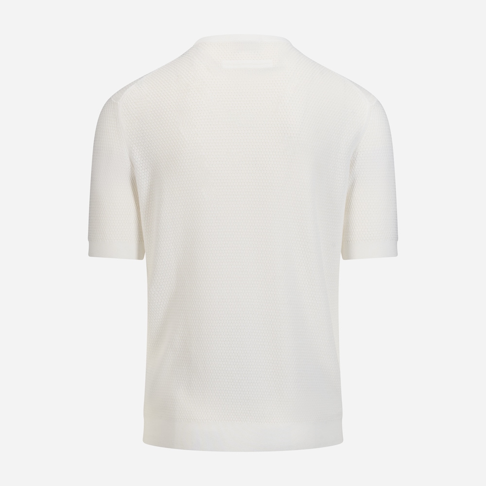 Short Sleeve Crewneck Knit -V Nat Sld