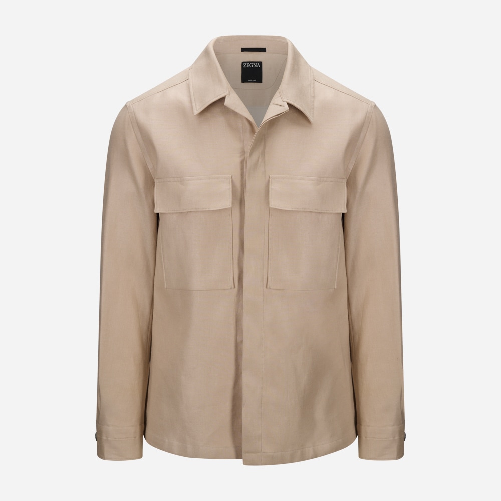 Oasi Lino Overshirt - Md Bge Sld