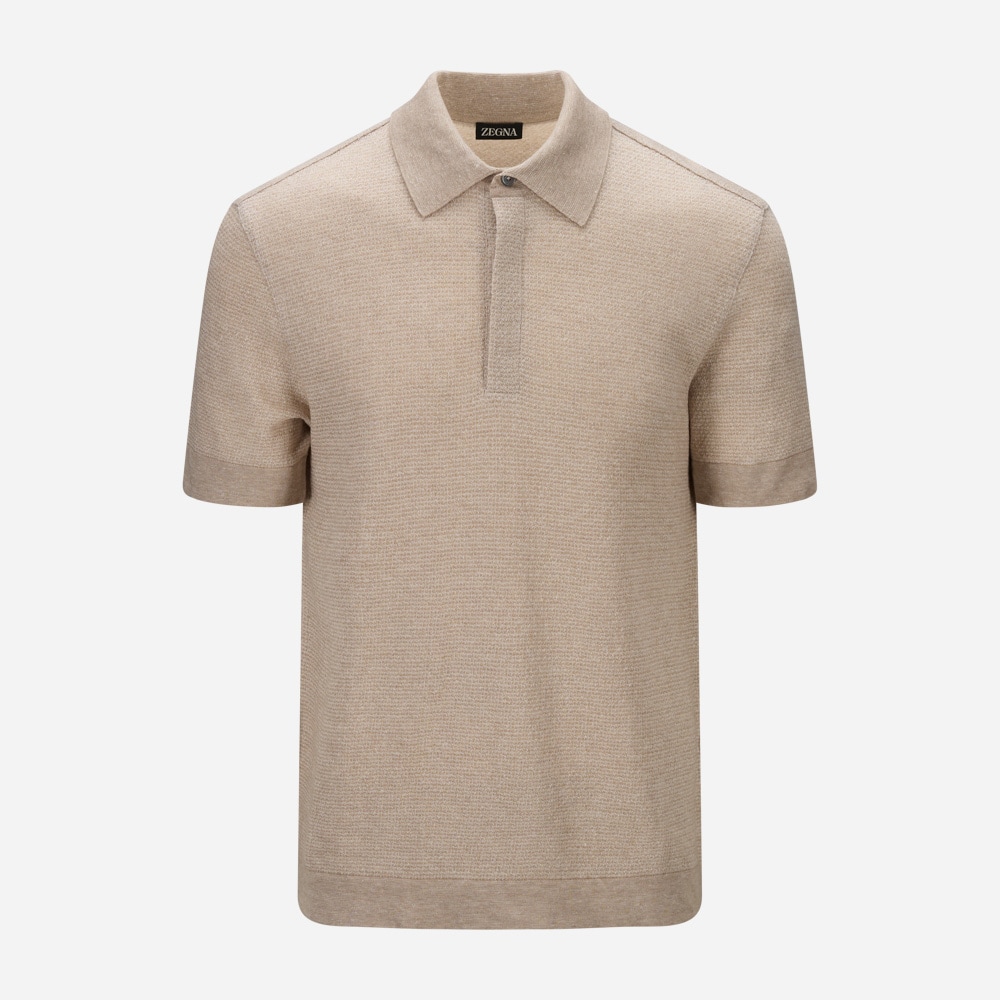 Short Sleeve Polo Lt Bge Sld