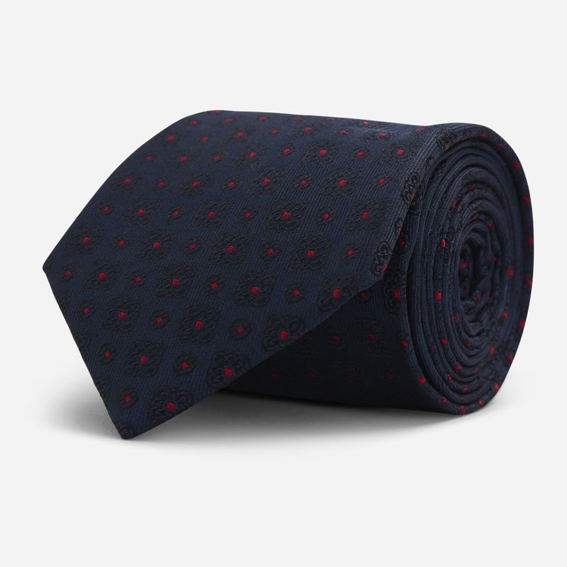 Tie Silk - Navy-Red