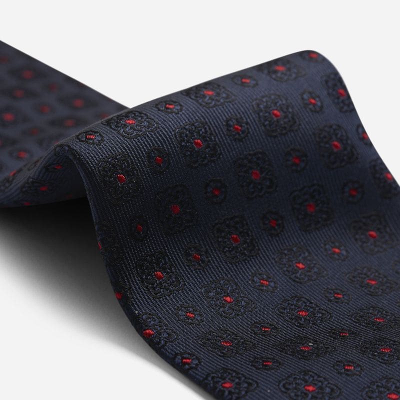 Tie Silk - Navy-Red