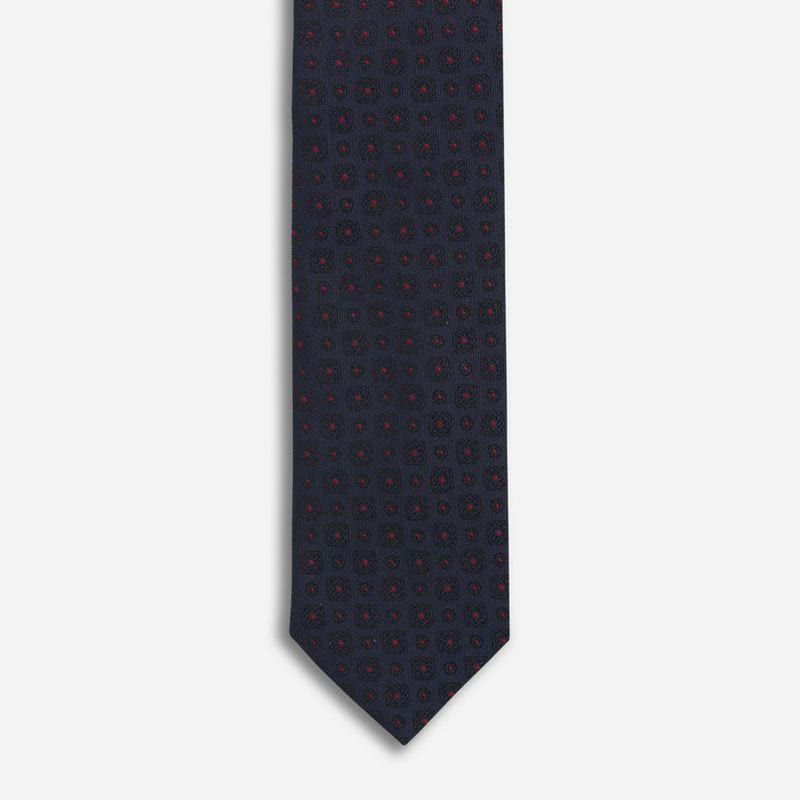 Tie Silk - Navy-Red