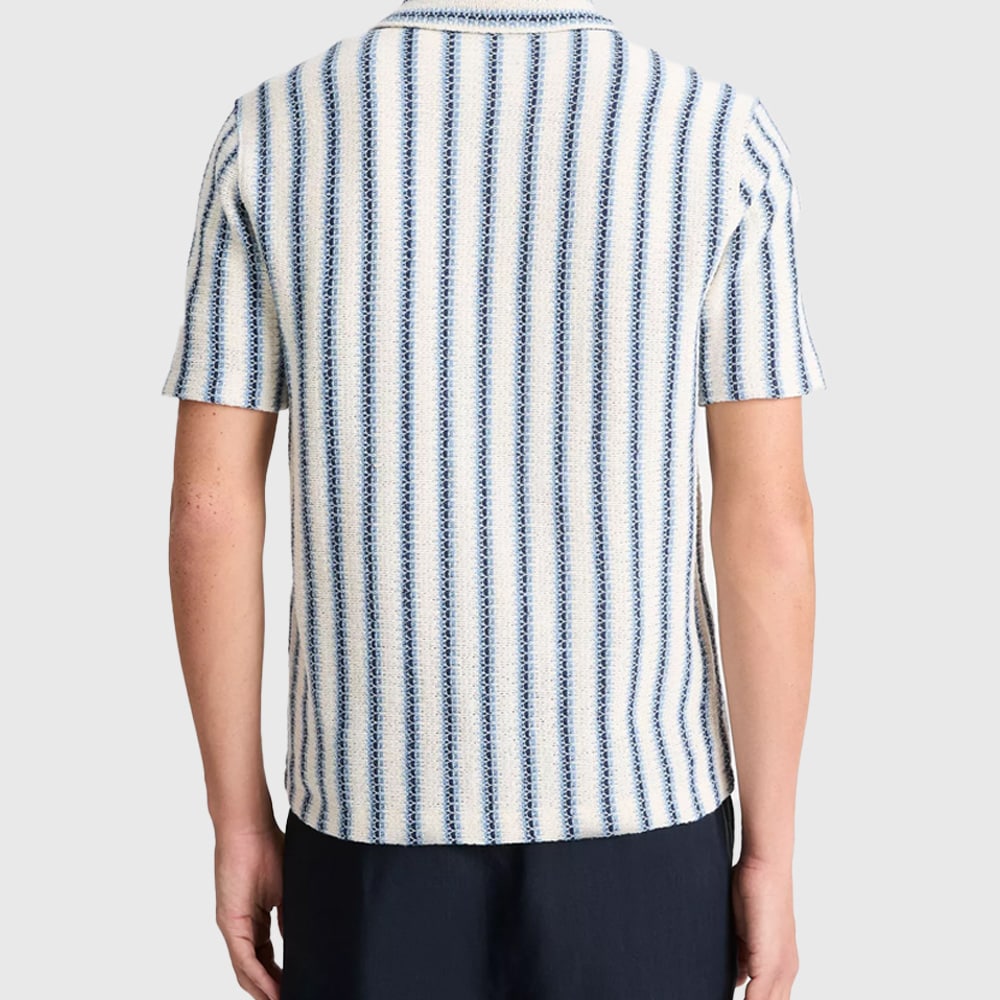 Beach Stripe Italian Cotton-Blend Shirt - Cabo Blue Stripes