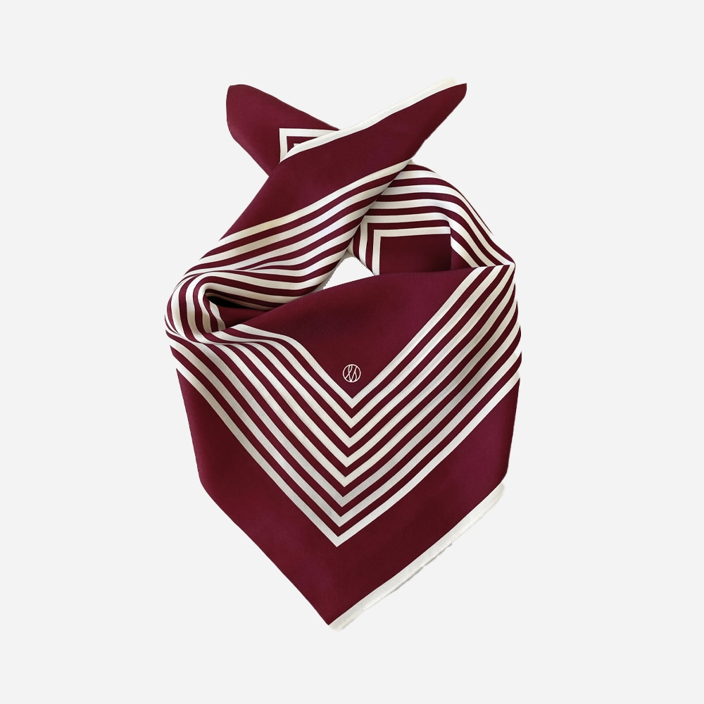 No. 13 Silk Scarf - Wine Red