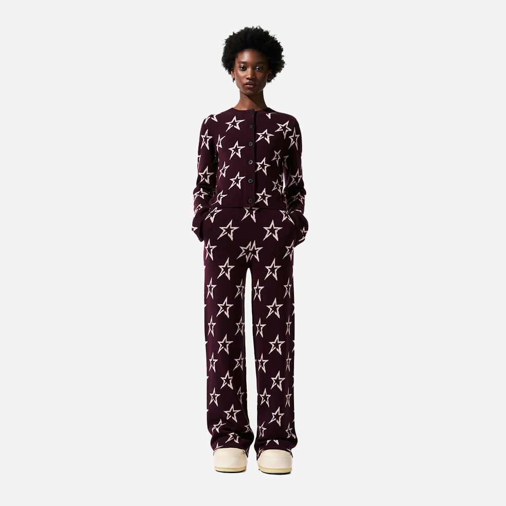 Chalet Cardigan - Burgundy - Pink